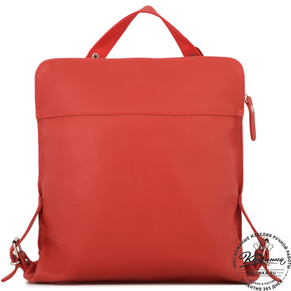 Женский кожаный рюкзак "Салоники" (красный)