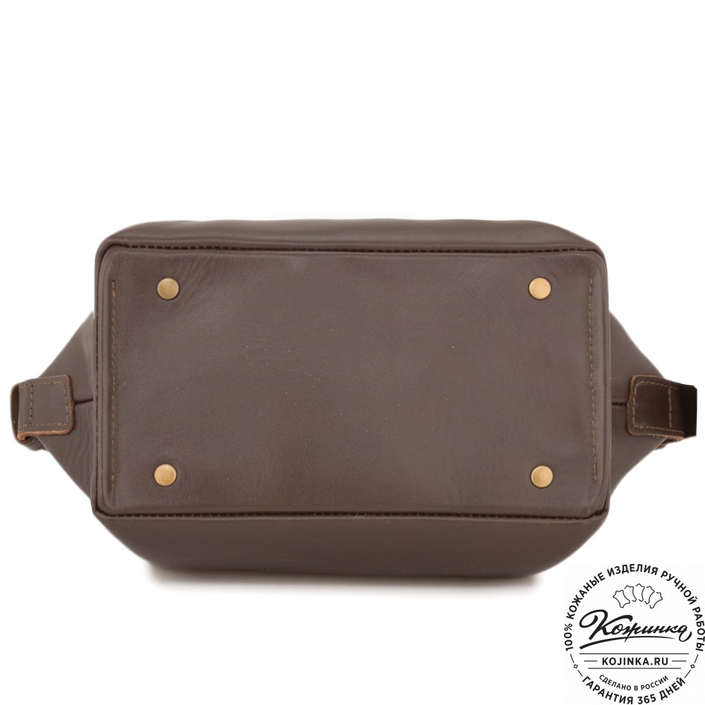 Женская кожаная сумка "Тойс" (коричневая)