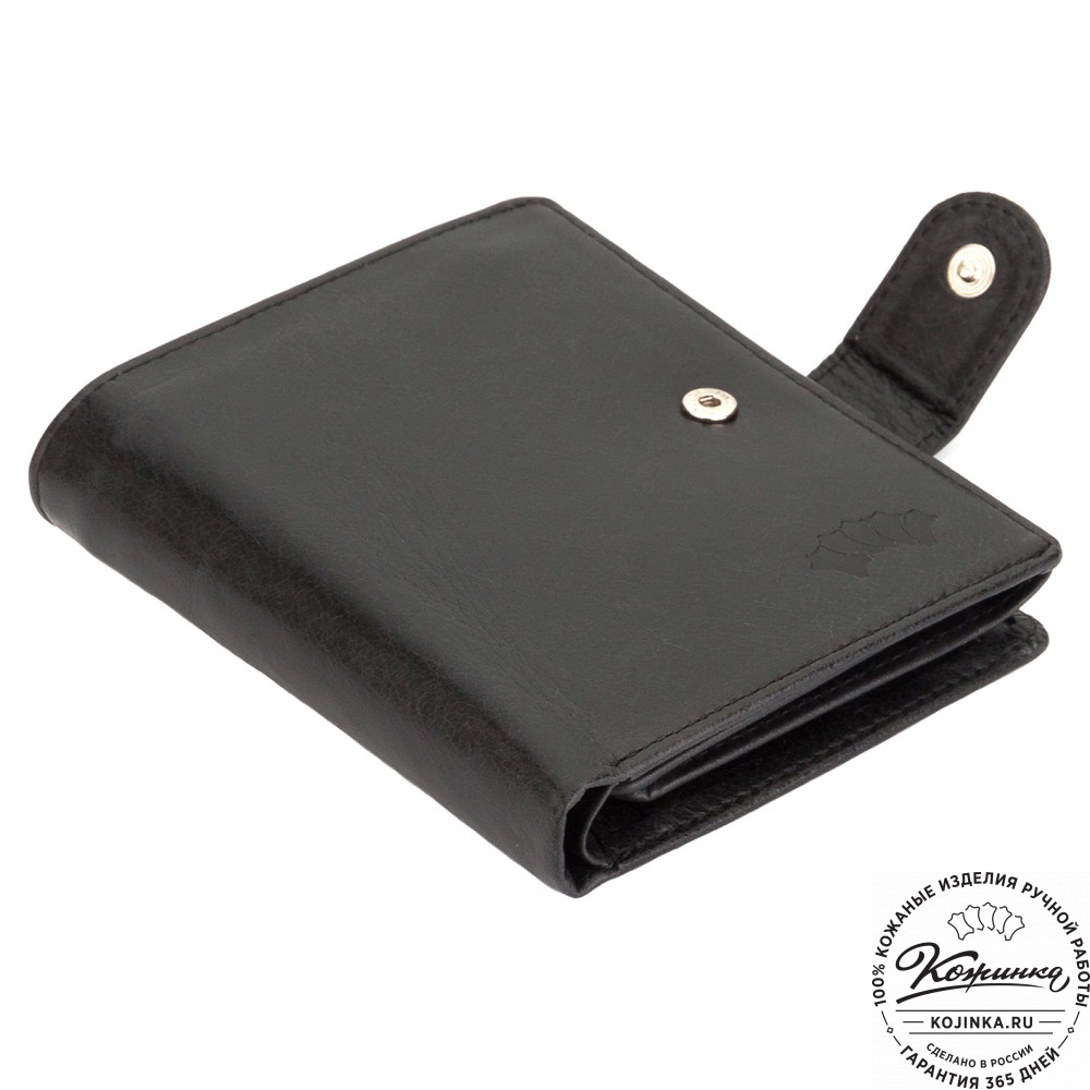 Кожаное портмоне "Пушкин" (чёрное)