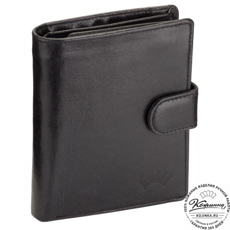 Кожаное портмоне "Пушкин" (чёрное)