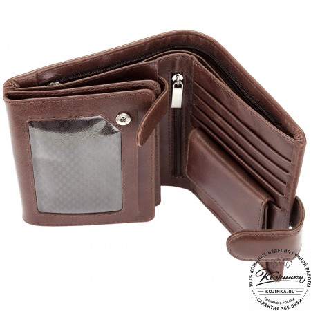 Кожаное портмоне "Пушкин" (коричневое)