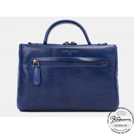 Женская кожаная сумка "Крис" "Чешир за чаем"