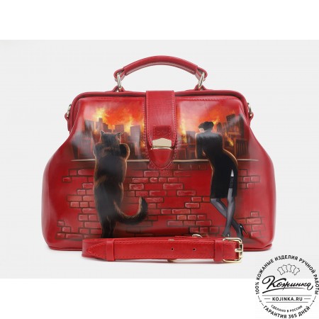 Сумка Фрейм Медиум "Пылающий город" (красная)