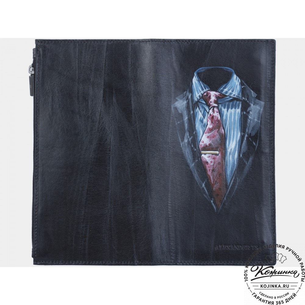 Кожаное портмоне "Монте Карло" "Ван Вэйк" (чёрное)