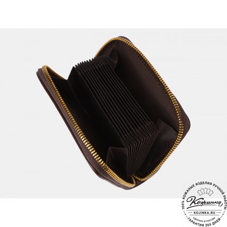Кожаная визитница "Антарктида" (коричневая)