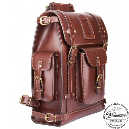 Кожаный ранец "Максимус 3" (коричневый)