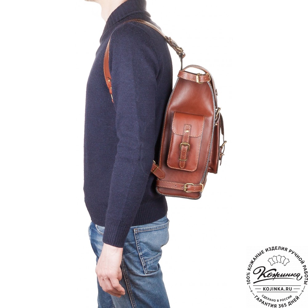 Кожаный ранец "Максимус 3" (рыжий)