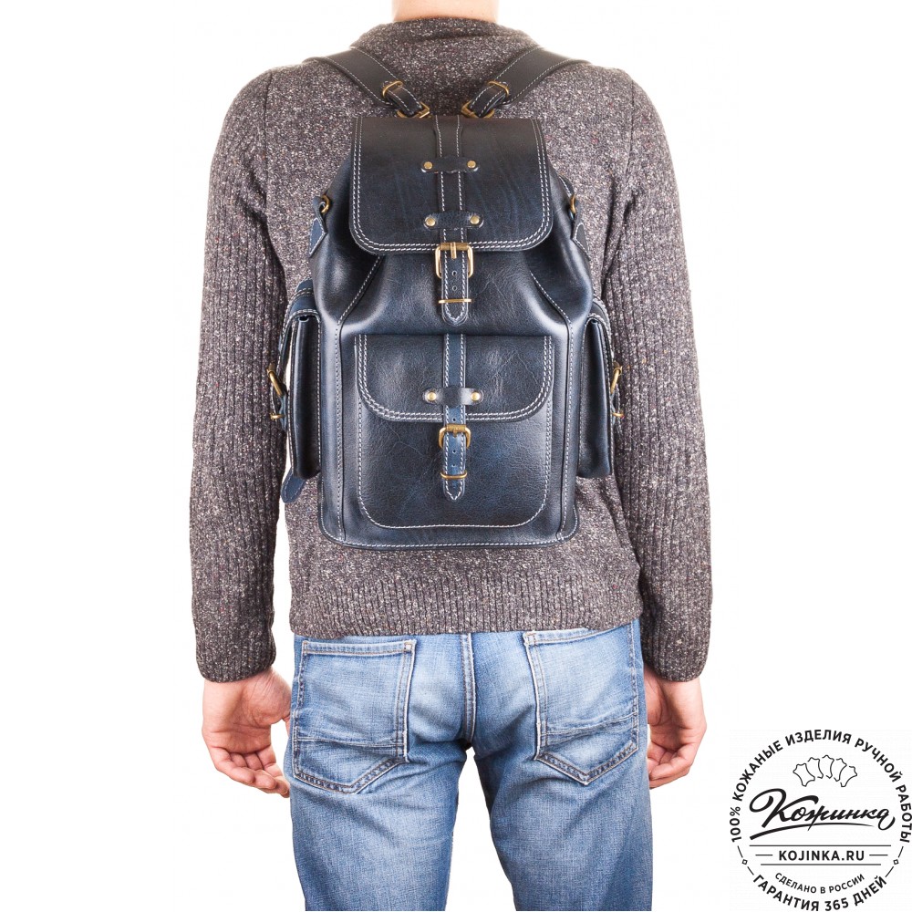 Кожаный рюкзак "Патриот" (тёмно-коричневый)