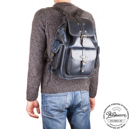 Кожаный рюкзак "Патриот" (тёмно-коричневый)