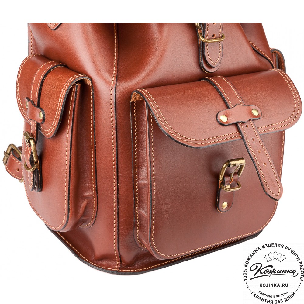 Кожаный рюкзак "Патриот" (коричневый)