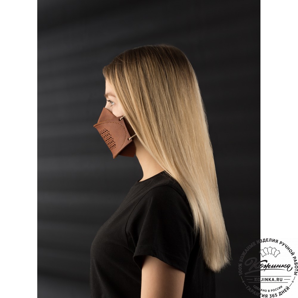 Кожаная маска Бампер (коричневая)