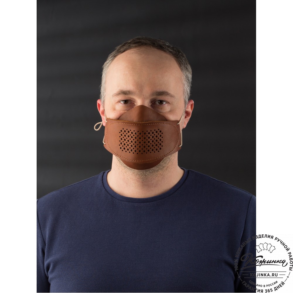 Кожаная маска Бампер (коричневая)