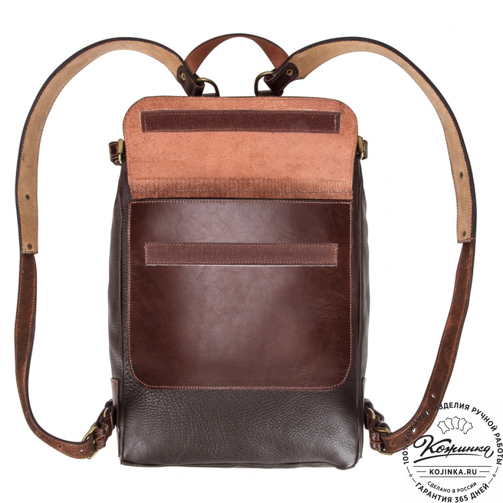 Кожаный рюкзак "Рафаэль New" (коричневый с темно-коричневым)