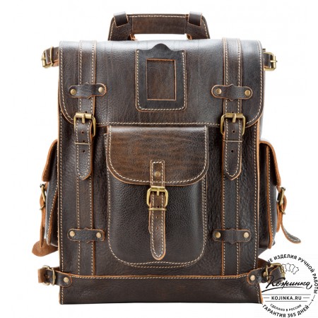 Кожаный ранец "Максимус 3" (коричневый эксклюзив)