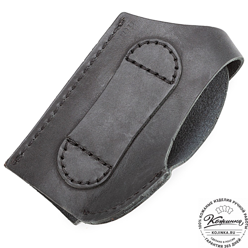 Кожаная поясная кобура  для пистолета "Добрыня" (черная)