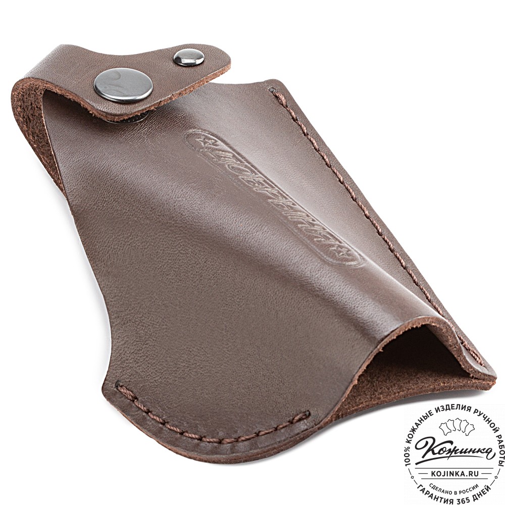 Кожаная поясная кобура  для пистолета "Добрыня" (темно-коричневая)