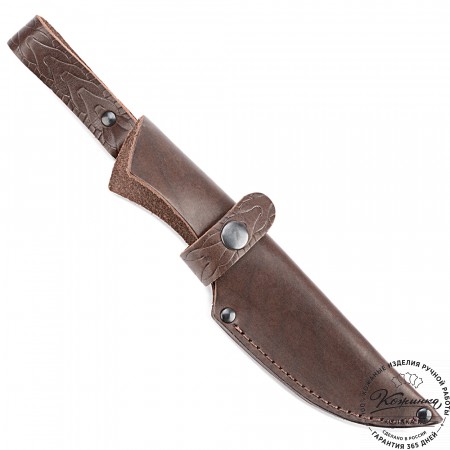 Кожаные ножны для ножа европейского типа - клинок 13 см (темно-коричневые)