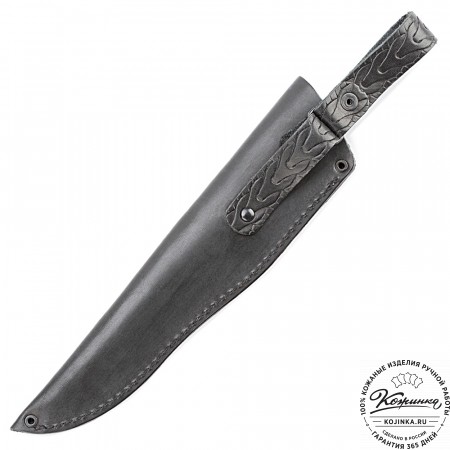 Кожаные ножны для ножа финского типа  с длиной клинка 17 см (черные)