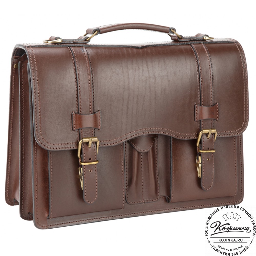 Кожаный портфель "Юрист"  (тёмно-коричневый)