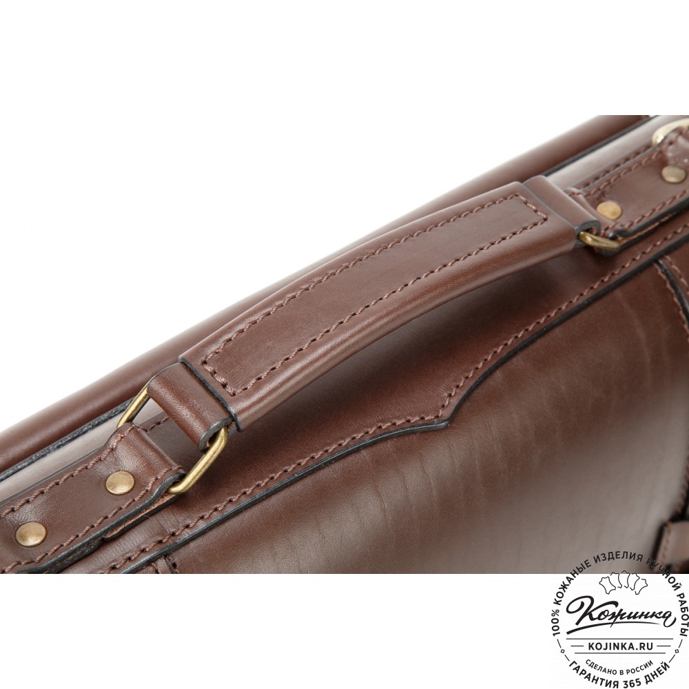 Кожаный портфель "Юрист"  (тёмно-коричневый)