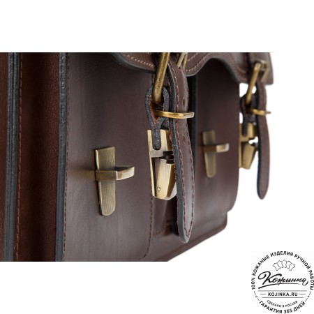 Кожаный портфель "Юрист"  (тёмно-коричневый)