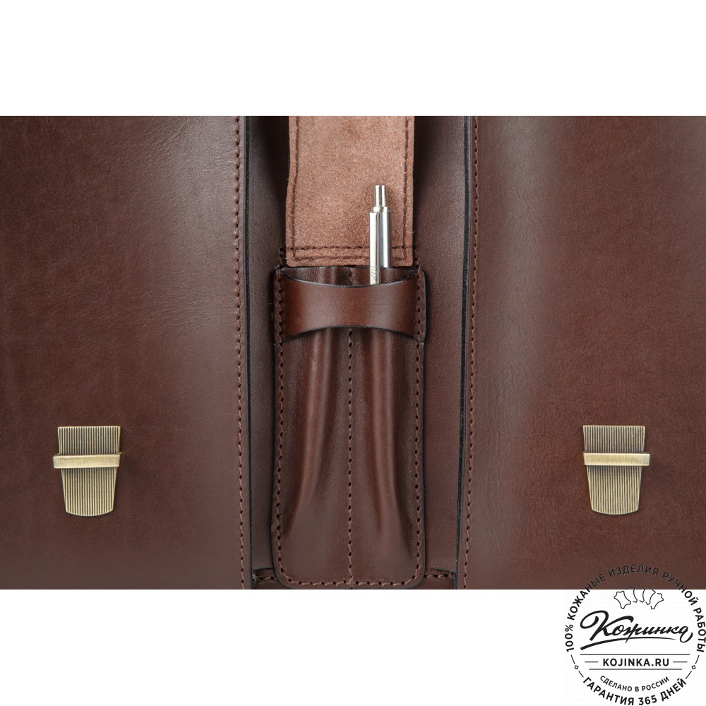 Кожаный портфель "Юрист"  (тёмно-коричневый)