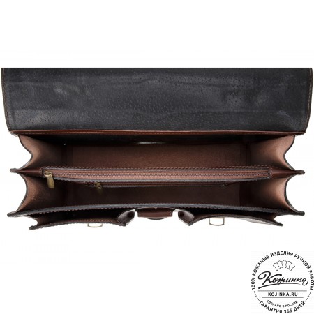 Кожаный портфель "Юрист"  (тёмно-коричневый)