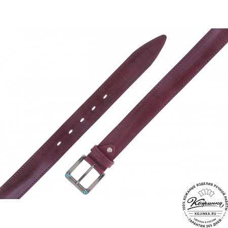 Кожаный ремень "Ирис" (фиолетовый)