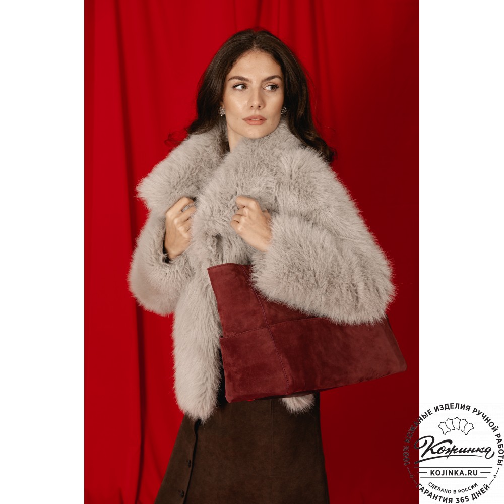 Кожаная женская сумка "Калипсо" (бордо)