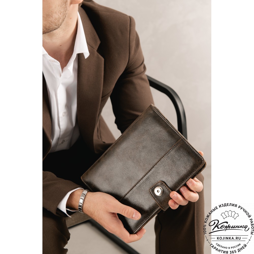 Кожаный ежедневник "Монблан" (чёрный антик)