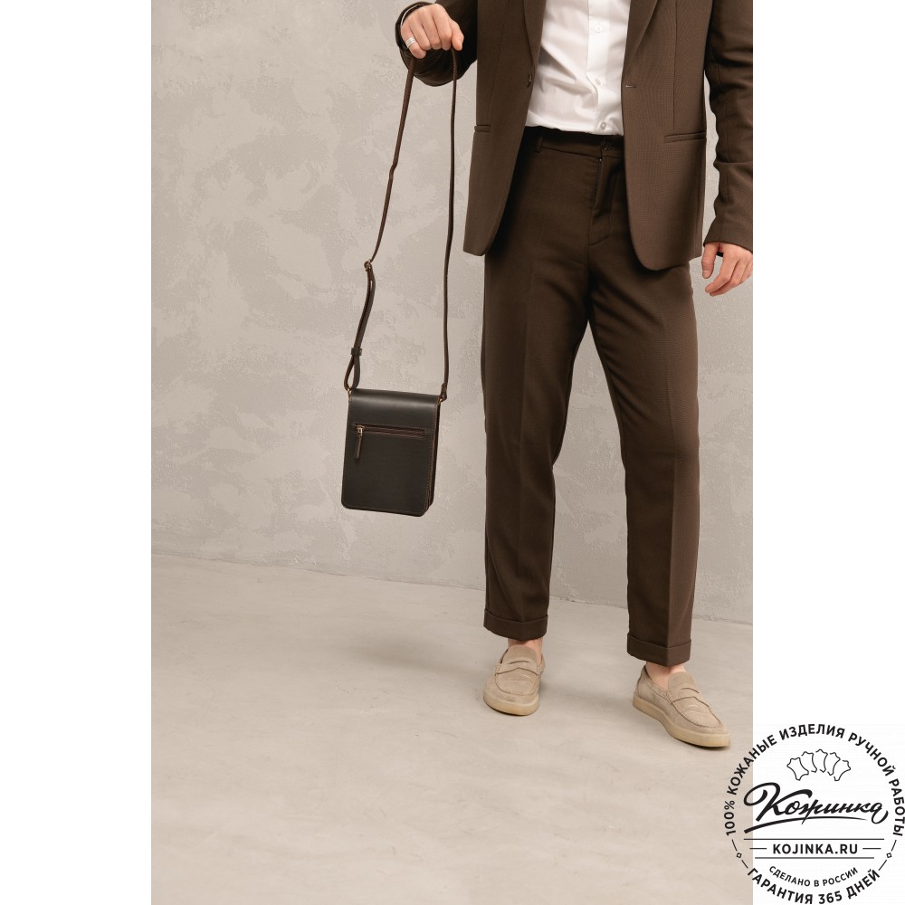 Кожаная сумка "Робин" (темно-коричневый)