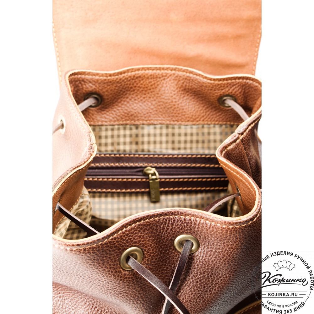 Женский кожаный рюкзак "Гейша" (коричневый)