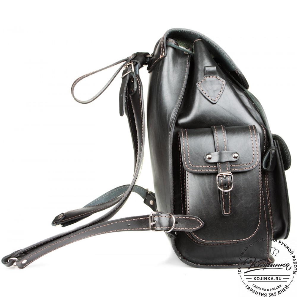 Кожаный рюкзак "Патриот" (чёрный)