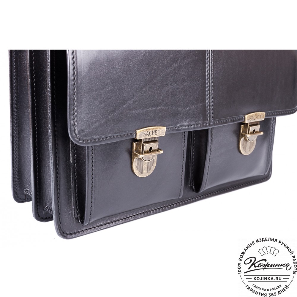 Кожаный деловой портфель "Адвокат-1" (черный)