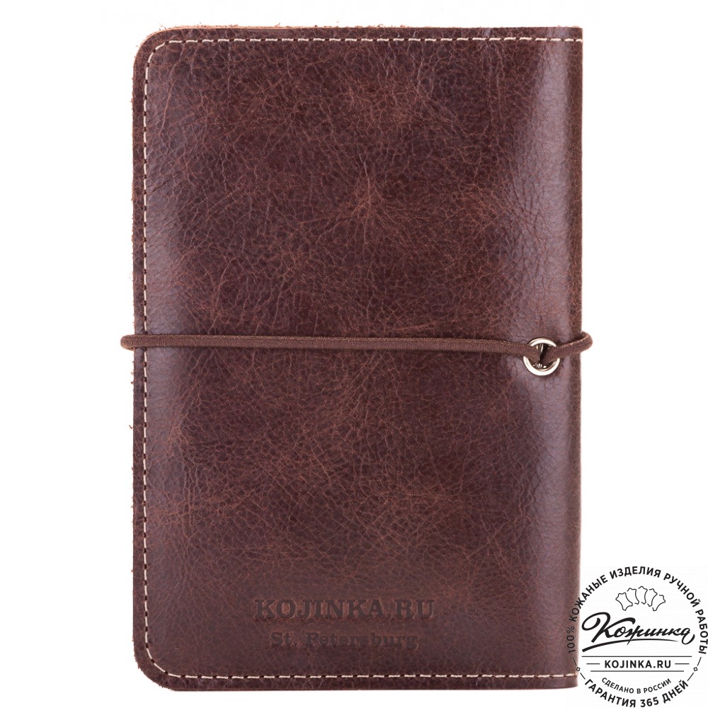 Кожаная обложка на паспорт Прага (коричневая)