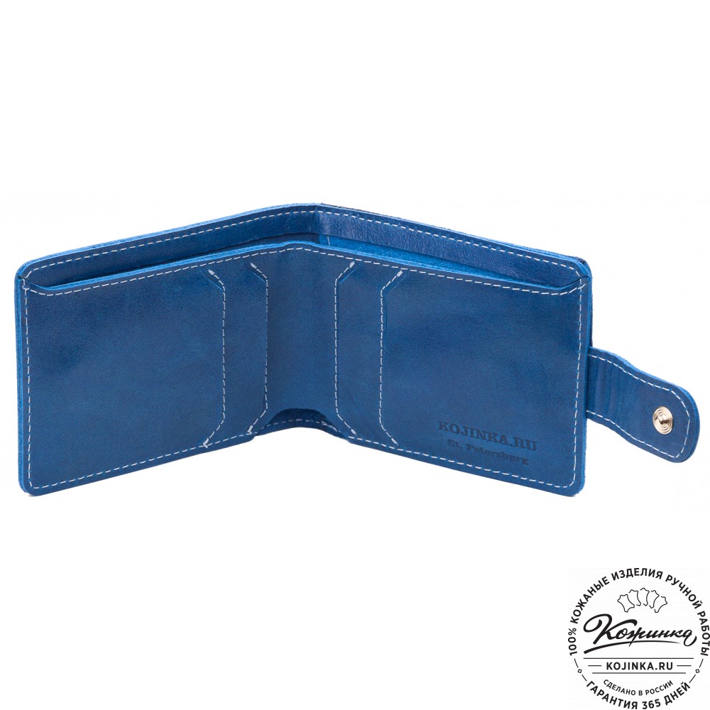 Кожаное портмоне Италия (синее)