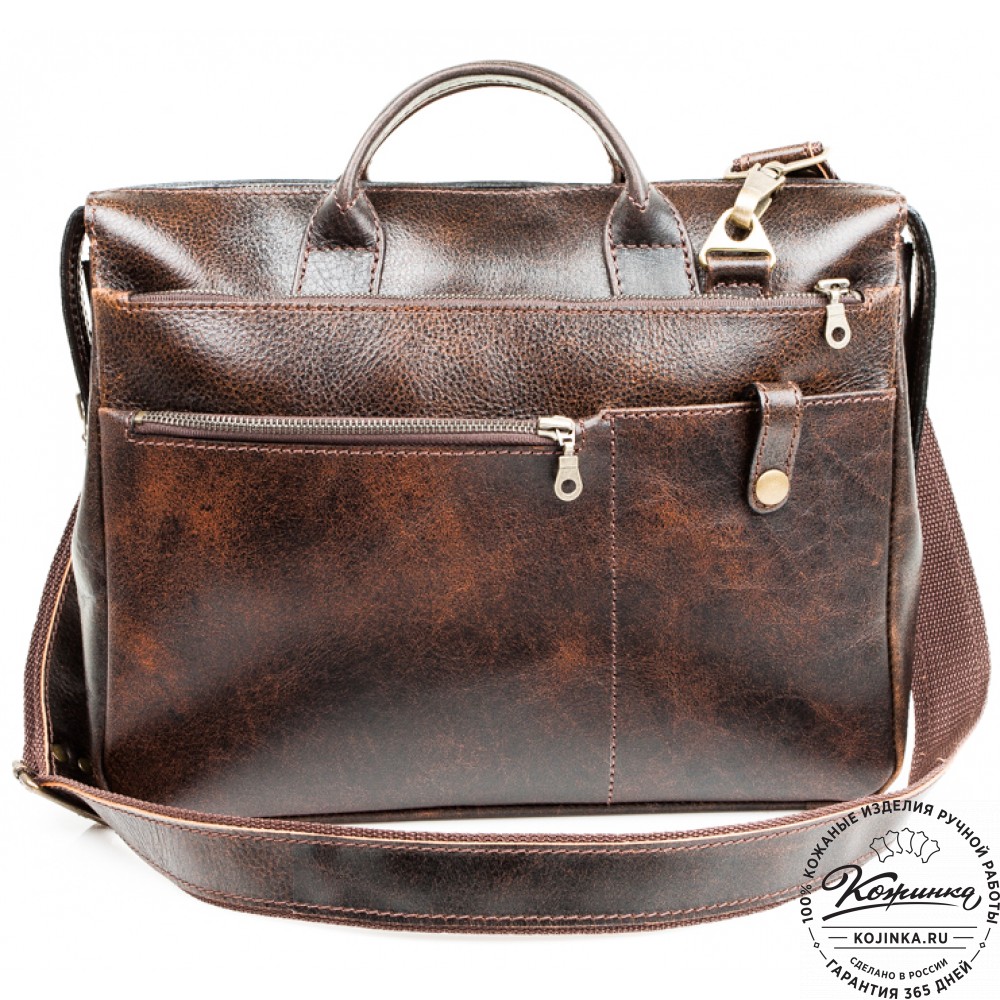 Кожаная деловая сумка "Гранд" (коричневый эксклюзив)