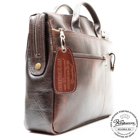 Кожаная деловая сумка "Гранд" (коричневый эксклюзив)