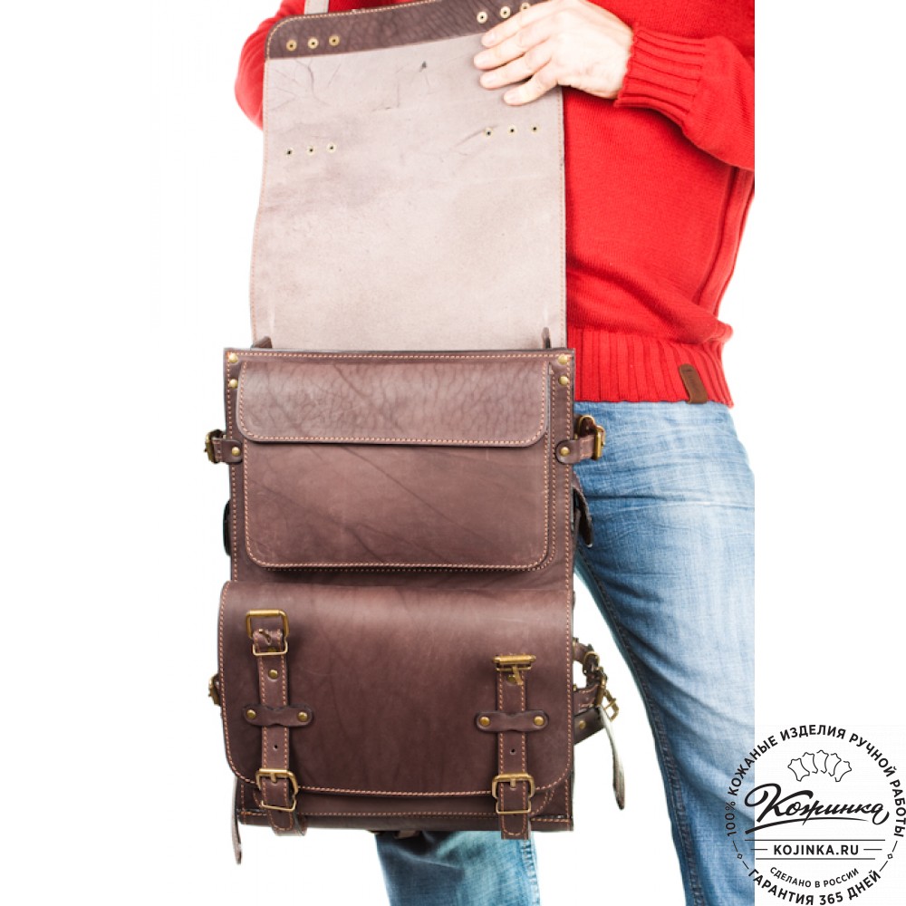 Мужской кожаный рюкзак "Легион" (старение рыжее)