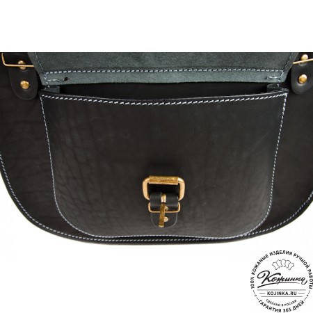 Мужской кожаный рюкзак "Байкер" (чёрный)