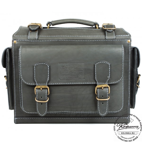 Кожаный портфель "Бойскаут" (чёрный). фото 1