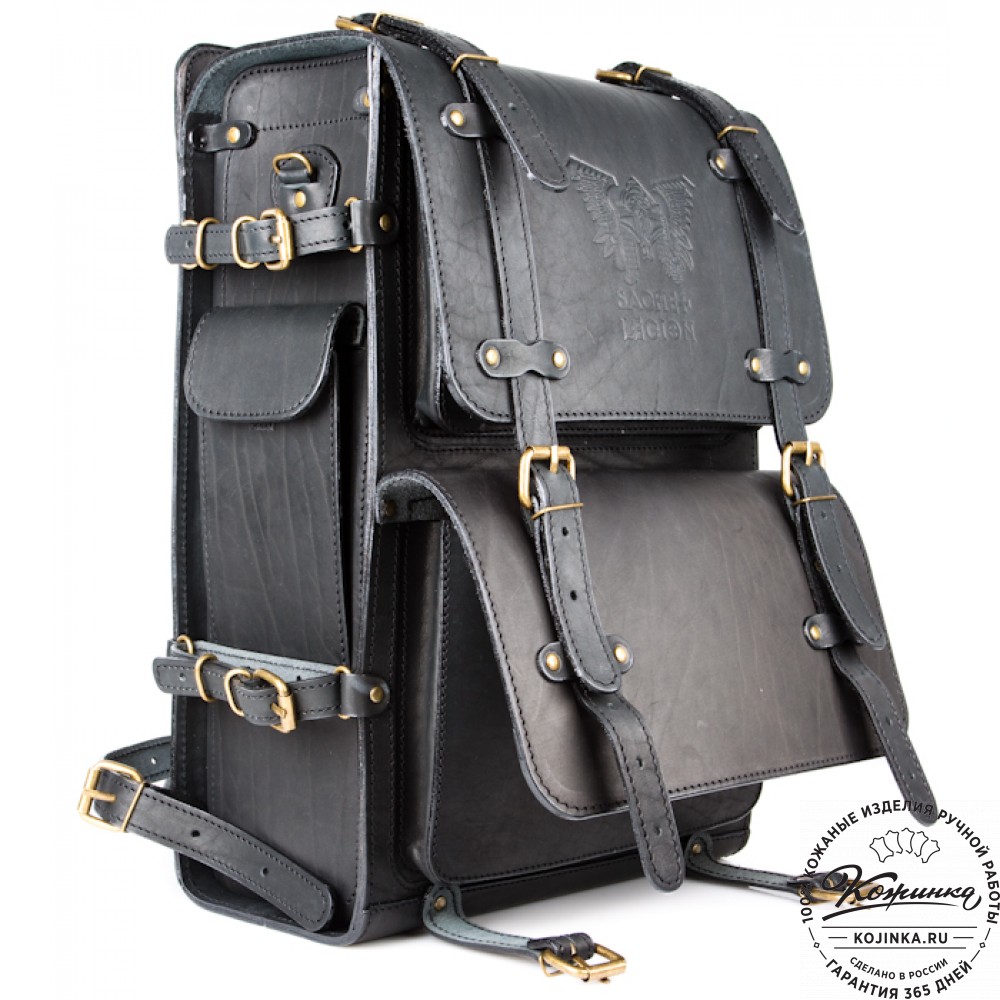 Мужской кожаный рюкзак "Легион" (чёрный)