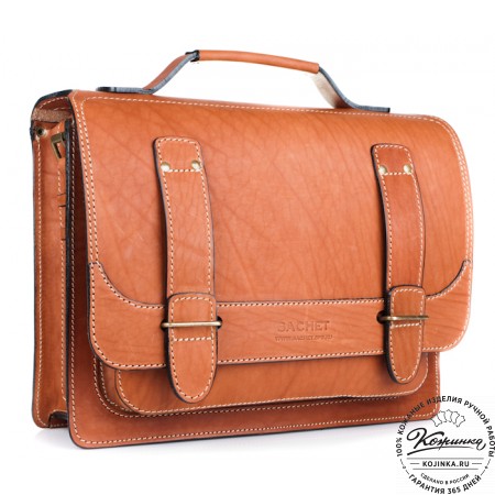 Кожаный портфель "Француз" (тёмно рыжий)