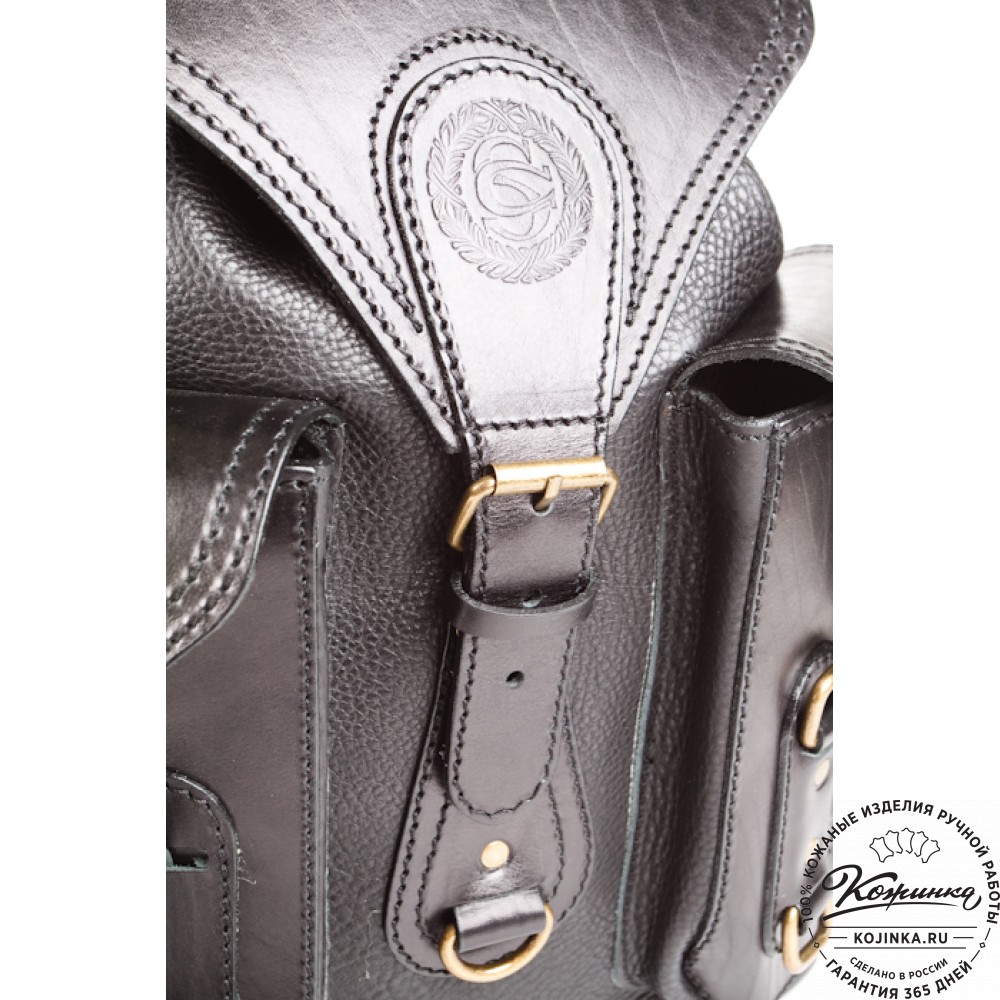 Кожаный рюкзак "Стиль 1" (чёрный)