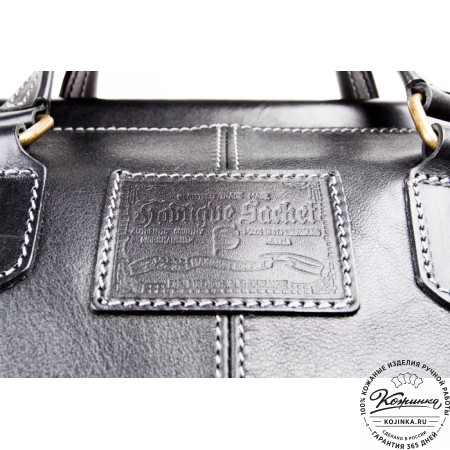 Кожаный дорожный саквояж "Большой" (чёрный)