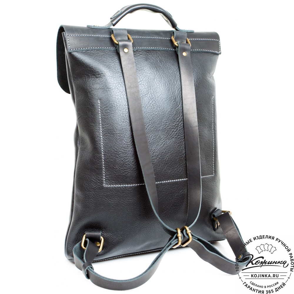 Кожаный рюкзак "Спэйс" (черный)