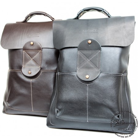 Кожаный рюкзак "Спэйс" (черный)