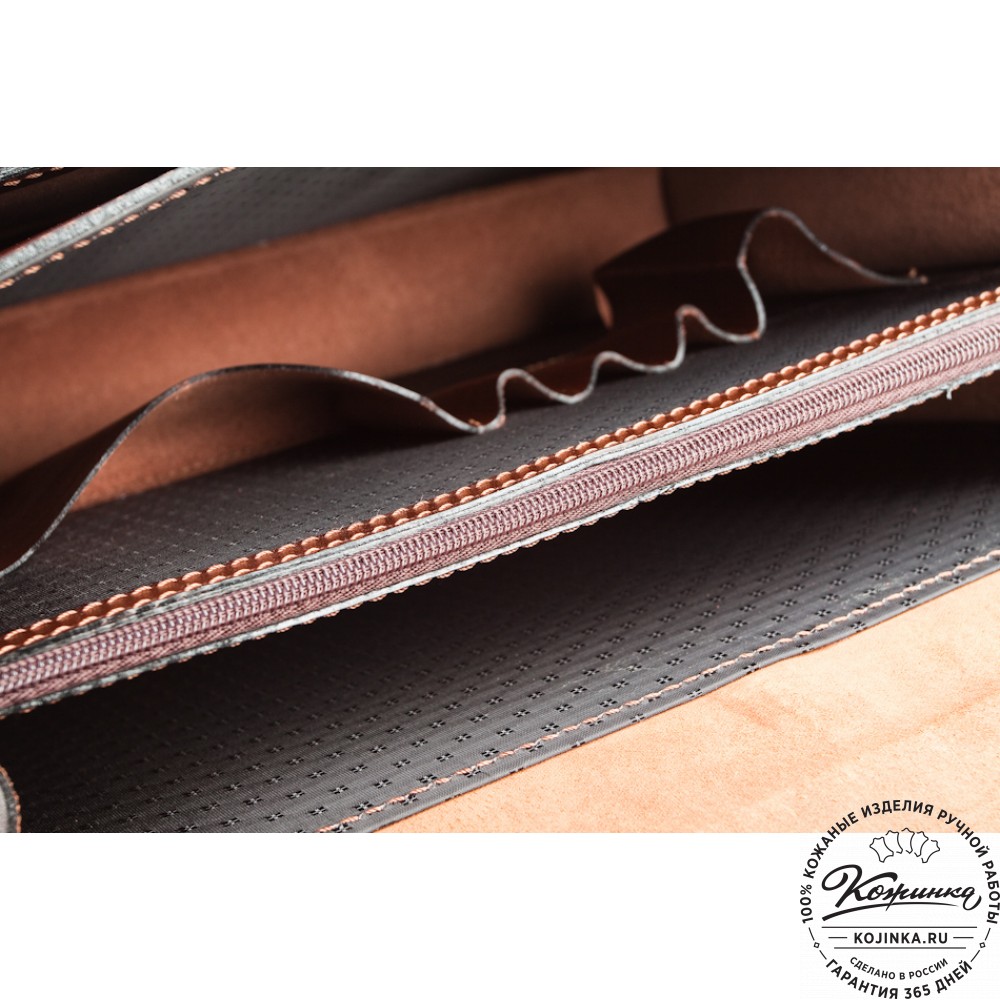 Кожаный деловой портфель "Адвокат-1" (коричневый)