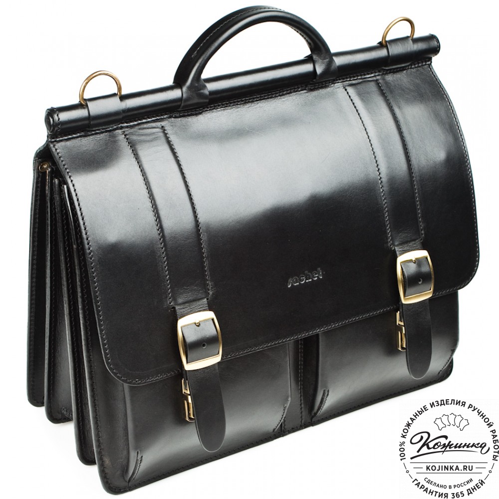 Кожаный портфель "Префект" (чёрный)