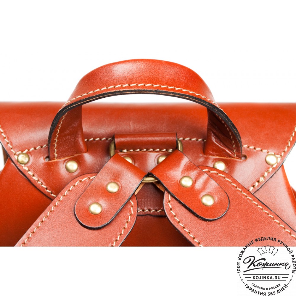 Кожаный рюкзак "Кэмэл" (тёмно рыжий)